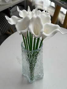 20pcs White Artificial Calla Lilies, Real Touch Silk Flowers For Wedding Bouquets, Home, Office & Kitchen Decor - White - View 4