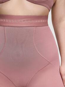 SHAPORA Pantalones cortos moldeadores de unicolor con cintura elástica para mujer de talla grande - Marrón - View 4