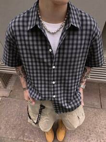 TOKVUE Men's Plaid Single-Breasted Casual Versatile Everyday Outing Shirt - Multicolor - View 3