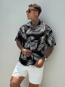DAZY Men's Long Sleeve Top And Shorts Beach Outfit, Floral All-Over Print Vacation Summer - Multicolor - View 6