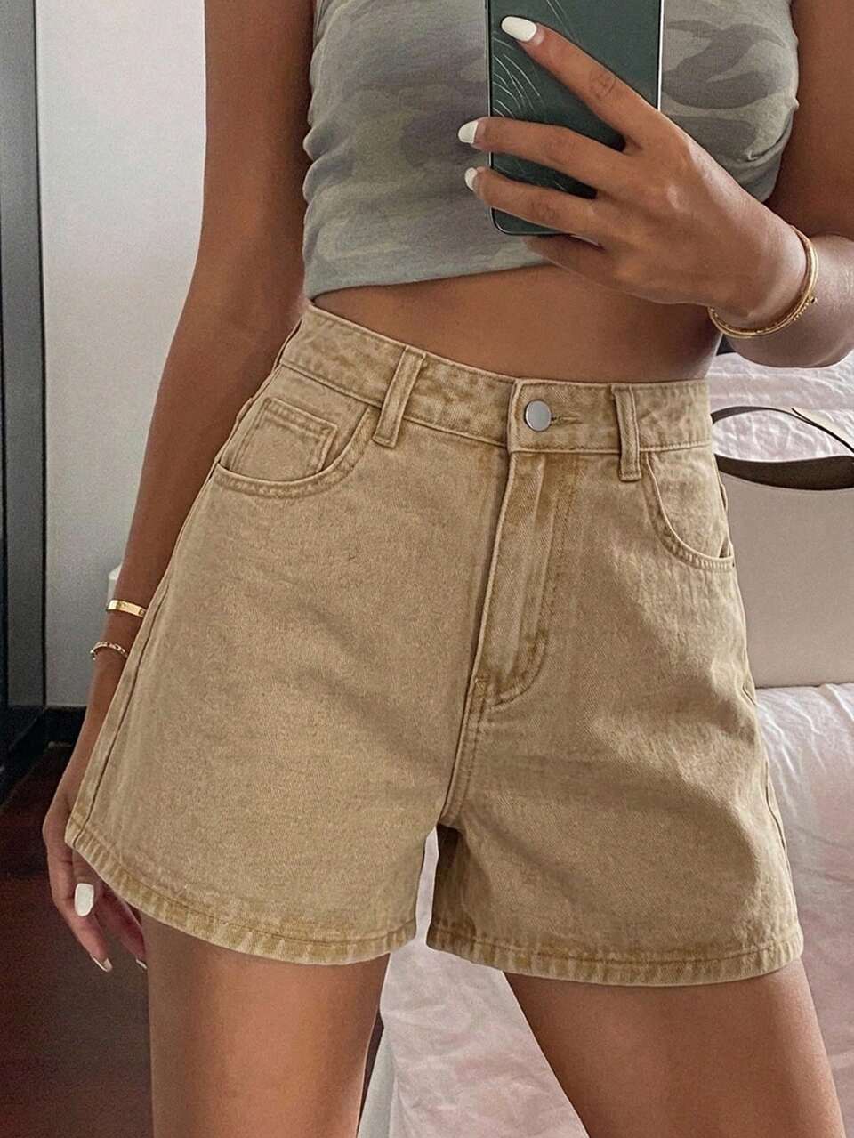 Women's Loose Casual White Denim Shorts, Summer New Arrival