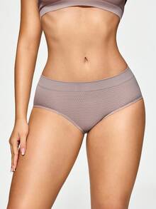 SHAPORA Stretchy Comfortable Skin-Friendly Solid Color Women Shapewear Panties - Dusty Purple - View 3