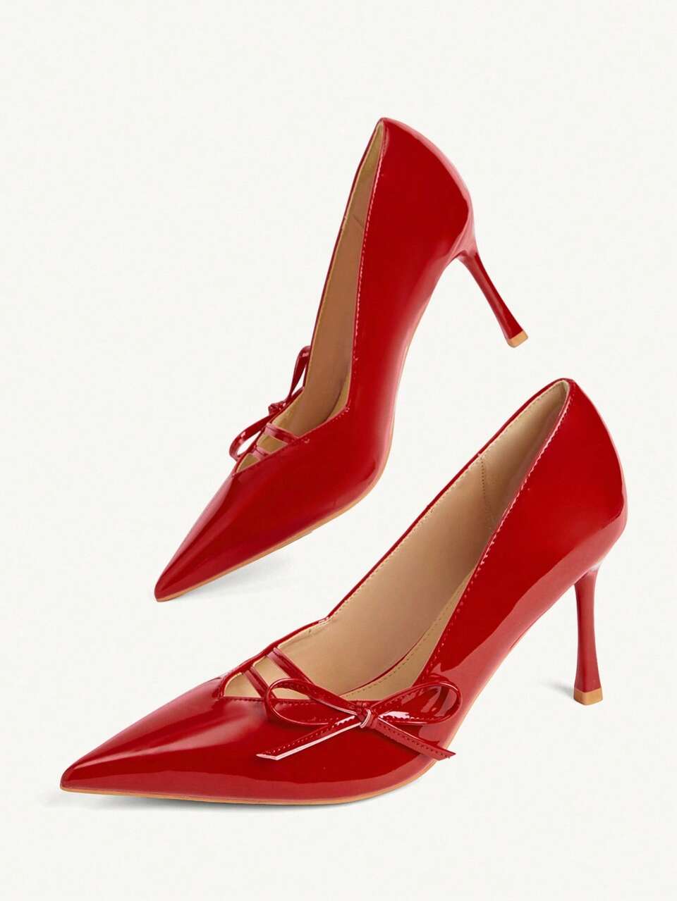 CUCCOO CHICEST Women's Shoes Are Fashionable And Classic, Red Bow-Decorated High-Heeled Single Shoes, Sexy And Elegant, Dating Party Commuting Wear