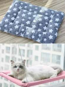 PETSIN 一体式猫吊床，悬挂式猫床，窗户宠物床，适用于猫、小型犬，阳光充足的窗台座椅，带安装支架和毯子，承重5公斤，宠物配件 - 寬度35-40/32    長度55/49 - 查看 34