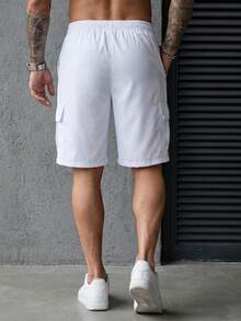 Manfinity CasualCool Celana Pendek Kargo Kasual Pria Bahan Twill Putih - Putih - View 2