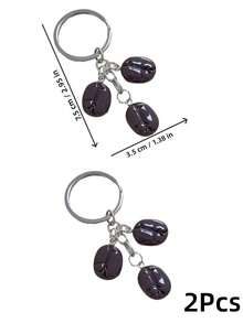 Joivida 1个/2个/3个咖啡豆造型钥匙扣，金属链挂件，咖啡师和咖啡店周边产品，创意咖啡礼品饰品 - 彩色 - 查看 14