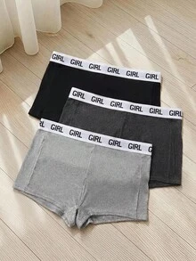 3pcs Set Women's Minimalist Letter Waistband Briefs - Multicolor - View 2