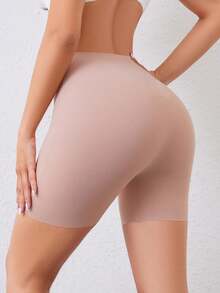 SHAPORA Solid Color High Waist Seamless Shapewear Shorts - Baby Pink - View 2