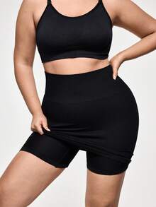 SHAPORA Seamless High Waist Slimming Skirt With Safety Shorts, Sexy Tight Fitting Bodycon Skirt, Lift Buttocks & Waist Shaping Dress - Black - View 3