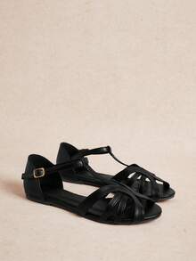 Rosivie Women's Casual Versatile Flat Sandals, Summer - Black - View 3