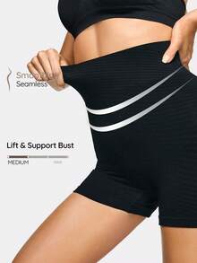 SHAPORA Seamless High Waist Shaping Shorts For Women, High Waist Safety Shorts Prevent Exposure, High Elasticity, Mature Charm, Elegant, Soft, Non-Restrictive - Black - View 1