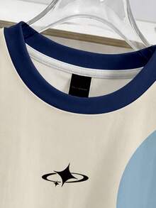 Manfinity Joysei Men's Summer Colorblock Print Round Neck Tank Top - Blue - View 2