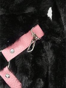 ROMWE Grunge Punk Mochila de moda linda y creativa con forma de rabbit negro para mujeres - Negro - Ver 4