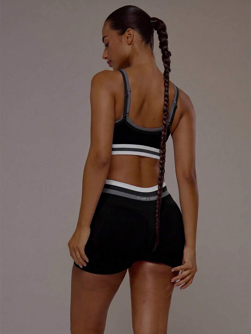 Active Contrast Layered Adjustable Strap S Bra Only Workout Gym Pilates Fitness Daily Girly Casual Hot Sweat