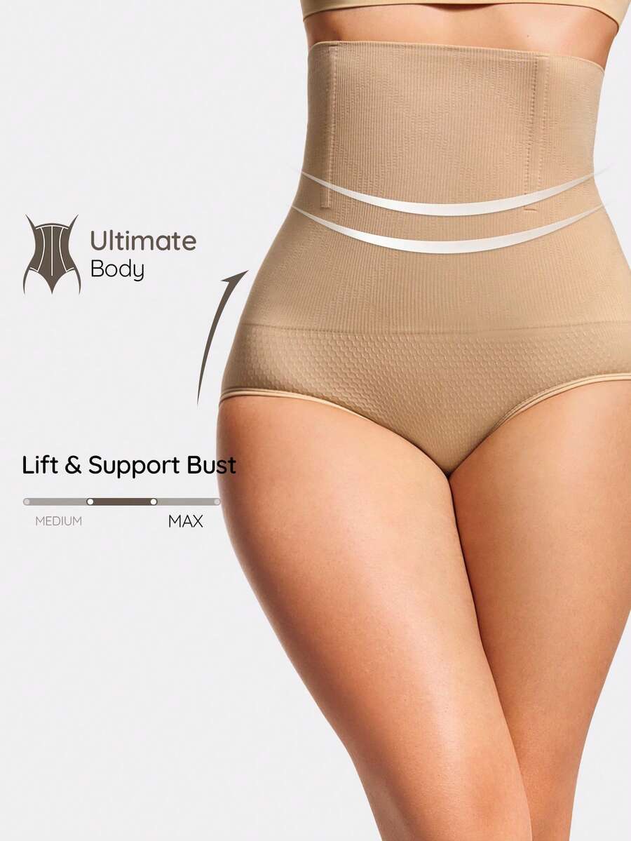 SHAPORA High Waist Shapewear Panty - Apricot - View 1