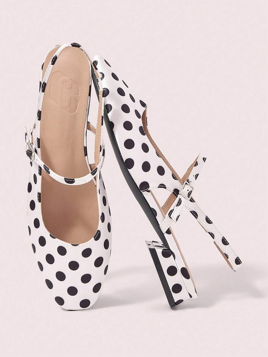 CUCCOO DOLLMOD Women's High Heel Pumps, Graduation Heel, Prom Heels For Summer Spring Shoes Spring Break Easter For Christmas Spring Shoes - White Dot - View 1