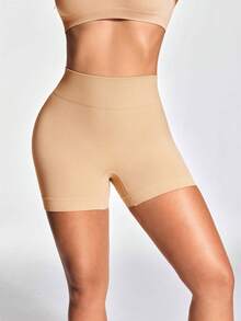 SHAPORA Women's High Waist Casual Shaping Boyshort Panties - Beige - View 3