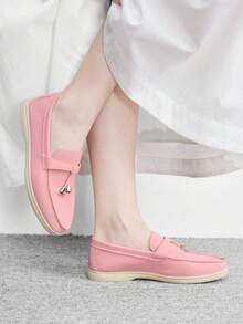 CUCCOO BIZCHIC Women Casual Flat Loafers, Simple & Fashionable, For Everyday Wear For Christmas Spring Shoes - powder - View 2