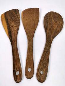 2PCS Wooden Spatula For Cooking, Wood Kitchen Utensils Set For Frying Eggs, Steak And Stir-Frying, Wooden Cooking Utensils Set For Nonstick Cookware - Orange - View 3
