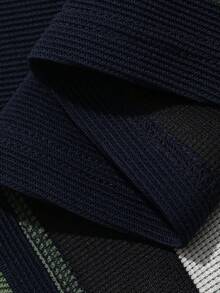 FRIFUL 女款黑白寬鬆條紋 Polo 領中袖休閒夏季 T-shirt - 綠色 - 查看 5