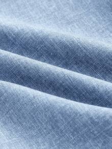 HIMLAND Conjunto de camisa de manga corta con botones delanteros para hombre - Azul - Ver 5