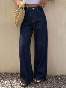 DAZY Women's Loose Casual Straight Leg Jeans, New Summer Style - Blue - View 5