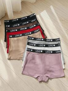 7 Cái/bộ Quần Short Boxer Cạp Cao In Chữ Nữ Thể Thao - Nhiều màu - Xem 2