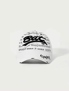 Glisma 1pc Outdoor Couple Hip Hop Baseball Cap, Sun Protection Snapback Hat With BAT, GAPHY, GRAPHY Embroidery, Fashionable Casual Contrast Color Design - Multicolor - View 11