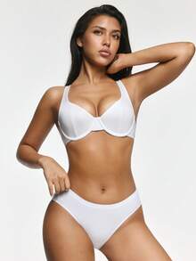 SHAPORA 女士性感超薄无钢圈全罩杯文胸 - 白色 - 查看 2