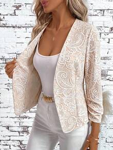 SHEIN Clasi 女款長袖蕾絲印花襯衫 - 彩色 - 查看 5