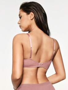 SHAPORA Women's Solid Color Comfortable Bra With Half Cup - Brown - View 2