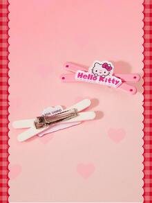 HELLO KITTY AND FRIENDS | SHEIN 4件組 Sanrio 波點粉色蝴蝶結鴨嘴夾 多功能瀏海邊緣夾 小眾頭飾 - 彩色 - 查看 8