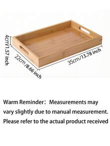 Rectangular Bamboo Tray, Hotel/Restaurant Bamboo Tea Tray, Bamboo Creative Fruit/Bread Wooden Tray With Handle, Suitable For Cafe/Coffee Shop Service - Bamboo Color - View 10