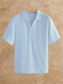 HIMLAND Men's Solid Color Textured Casual Versatile Short Sleeve Polo Shirts 3-Pack - Multicolor - View 10
