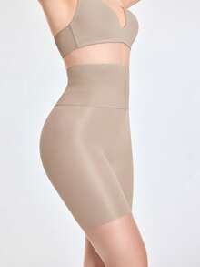 SHAPORA Shaping High Waisted Mid Thigh Shapewear Short Body Shaper Butt Lifter-Tummy Waist Thigh Control - Apricot - View 7
