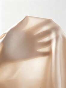 SHEIN LUNE Women's Elegant Champagne Gold Satin Blouse,V-Neck Slim-Fit Long-Sleeved Top For Dining,Autumn,Commuting,Solid Color Casual Shirt For Spring Break - Apricot - View 3