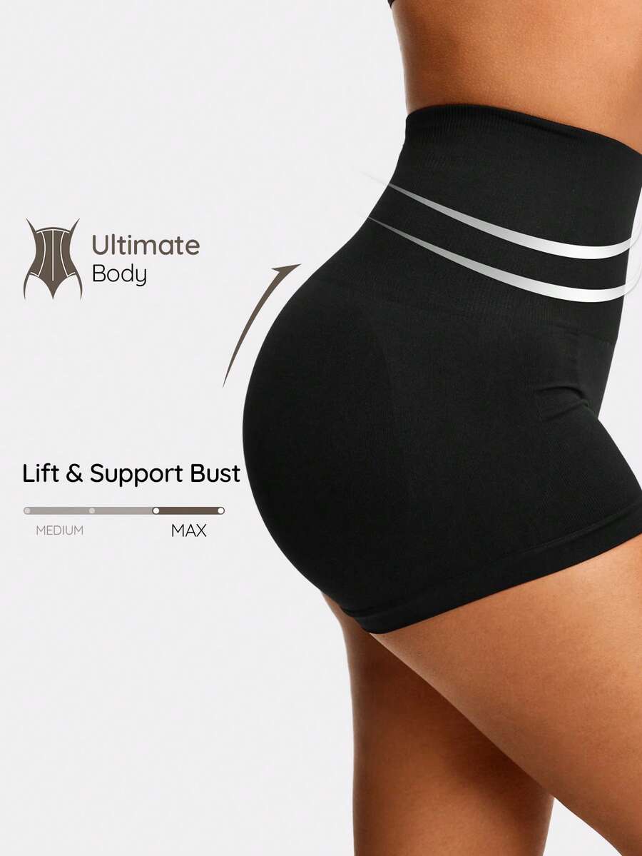 SHAPORA Shorts tipo pantalón para moldeamiento del Body de color liso y sencillo para damas, pantys - Negro - Ver 1