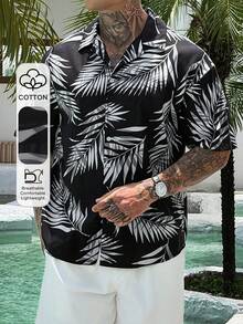 DAZY Men's Long Sleeve Top And Shorts Beach Outfit, Floral All-Over Print Vacation Summer - Multicolor - View 4