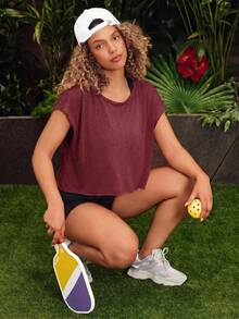 VARSIVA Sports SUMMER Outdoor Basic Backless With T-SHIRT - Burgundy - View 2