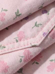 DAZY Women's Romantic Floral Casual Pocket Denim Overalls, Pink, Suitable For Spring And Summer Beach/Vacation - Pink - View 7