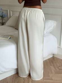 CovetEZ Women's Apricot Casual Versatile Long Pants - Beige - View 5