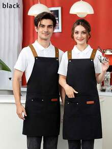 Celemek Katun Unisex dengan Kantong, Celemek Kerja dengan Tali dan Kantong Cokelat, Tersedia Berbagai Warna, Untuk Dapur, Kafe, Restoran, Barista, Tukang Roti, Koki, BBQ - MultiWarna - View 18