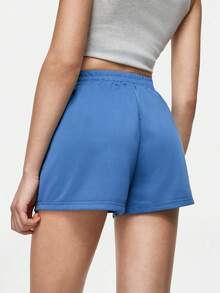 SHAPORA Women's Solid Color Waist Tie Casual Pajama Shorts - Blue - View 3