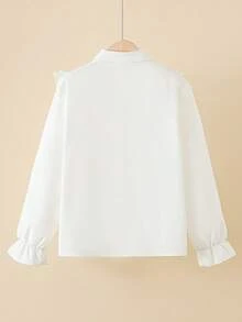 Girls (Big) French Sweet Bow Blouse, Suitable For Outings, Vacation, School - White - View 2