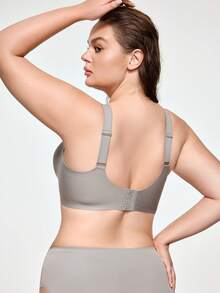 SHAPORA Plus Size Women's Seamless Gummy Bra, Soft Support Underwire Free Lightly Padded Push Up Bra (Single) - Dark Grey - View 6