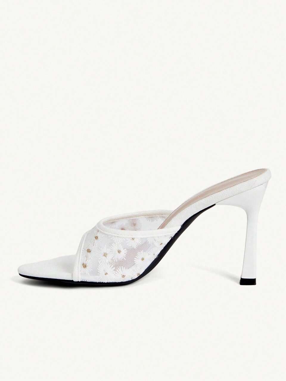 CUCCOO CHICEST Mesh Daisies, Pointed Toes, Stiletto Sandals, Outerwear, Girl High Heels Summer