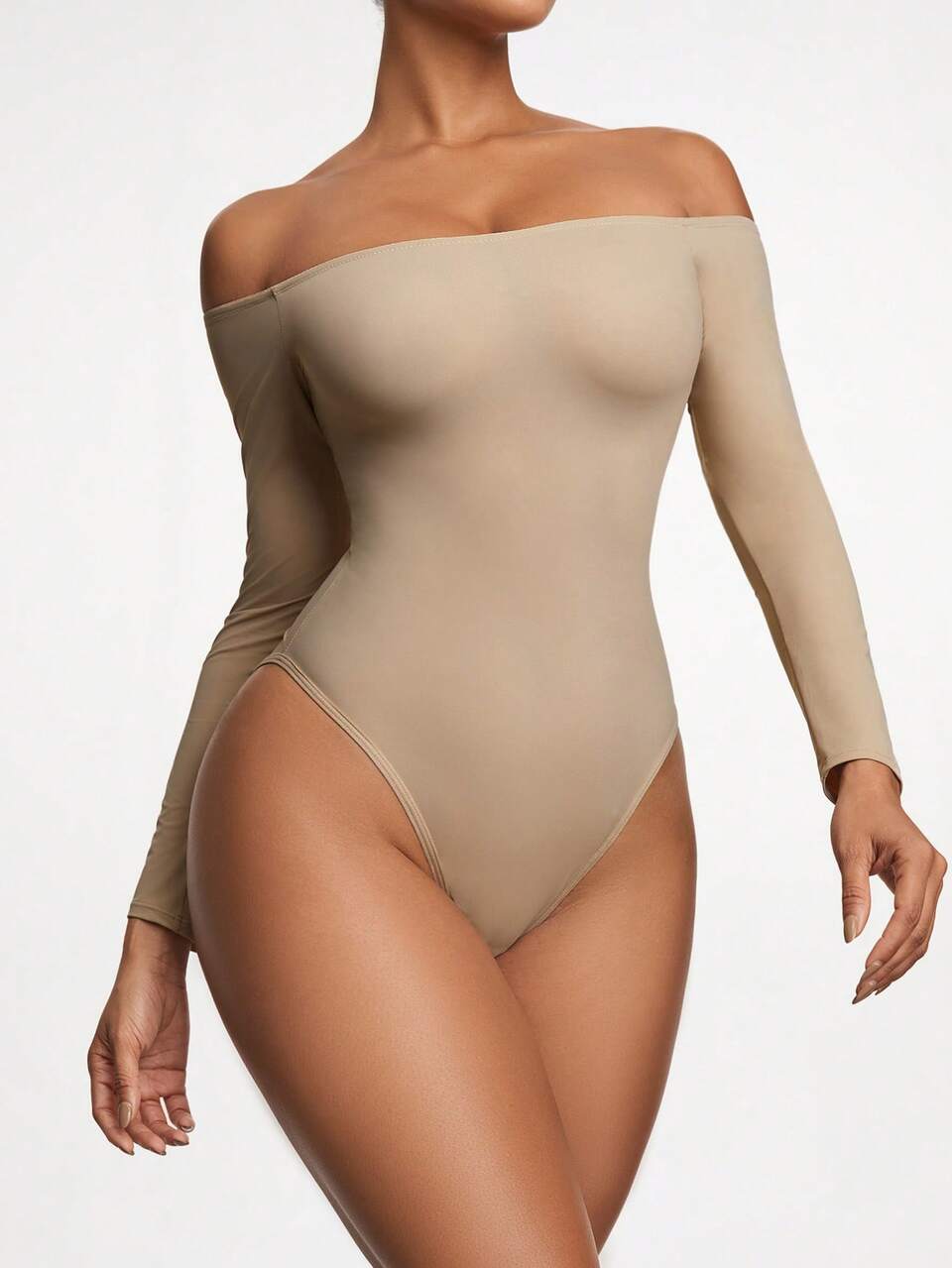 Women's Off Shoulder Long Sleeve Bodycon Bodysuit