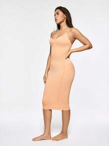 SHAPORA Vestido de control de cintura y abdomen con tirantes ajustables - Prenda interior moldeadora sin costuras - Beis - Ver 4