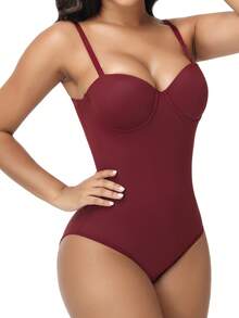 SHAPORA Body elegante y de moda con diseño de copa - Burdeos - Ver 3