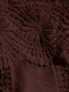 Vivid Eden Women's Vacation Contrast Lace Fashion Elegant Camisole Tank Top Beach Coffee Brown Summer - Brown - View 8